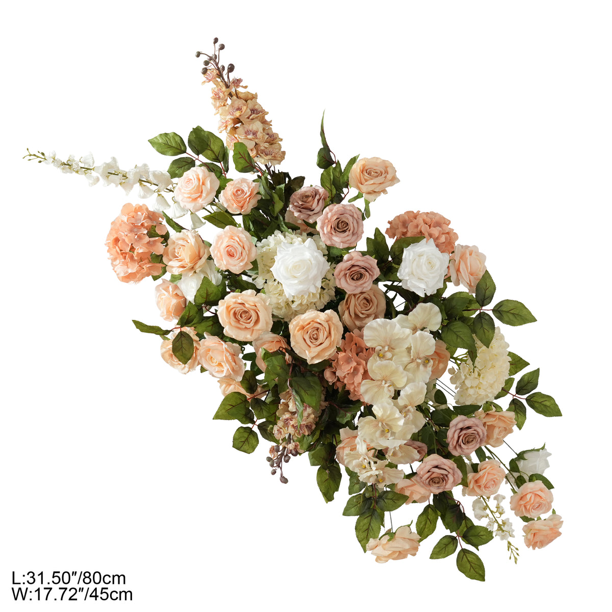 elegant full artificial flower install for wedding arch backdrop
