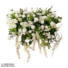Multi-texture white blooms with varied green foliage for arch