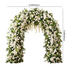 White hydrangea and rose mix for wedding arch decoration