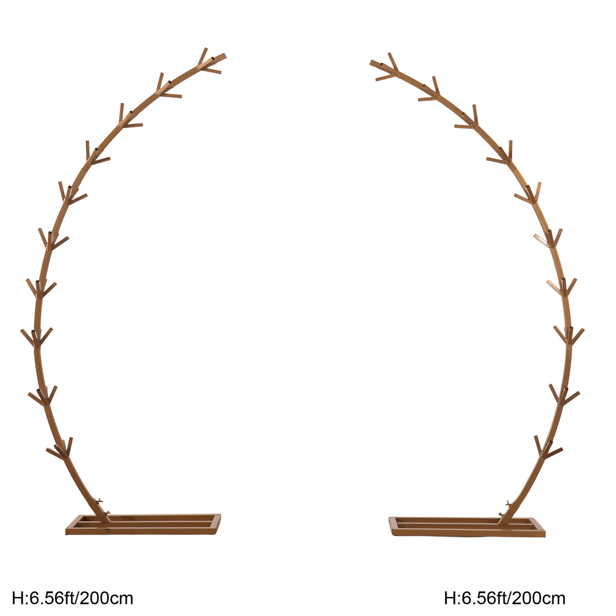 curved golden circle wedding arch hardware only