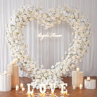 White Flower Heart Arch Wedding Photo Backdrop