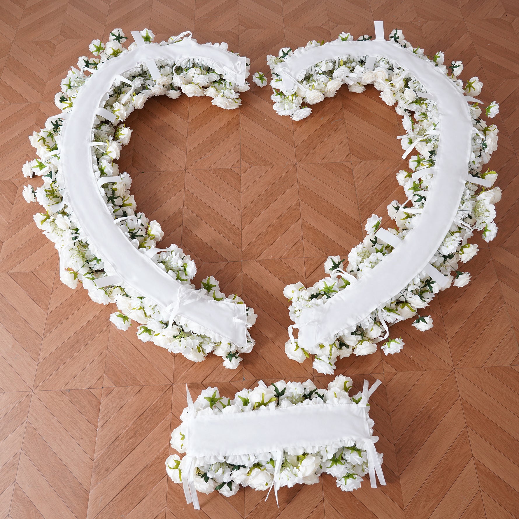 Large White Floral Heart Arch For Ceremony Decor