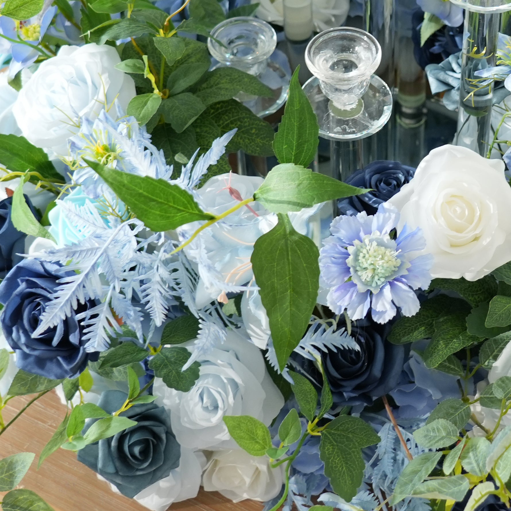 A9076 Artificial Blue Rose Wreath Wedding Flower Arrangement For