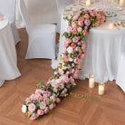faux pink berry and eucalyptus table garland romantic wedding styling