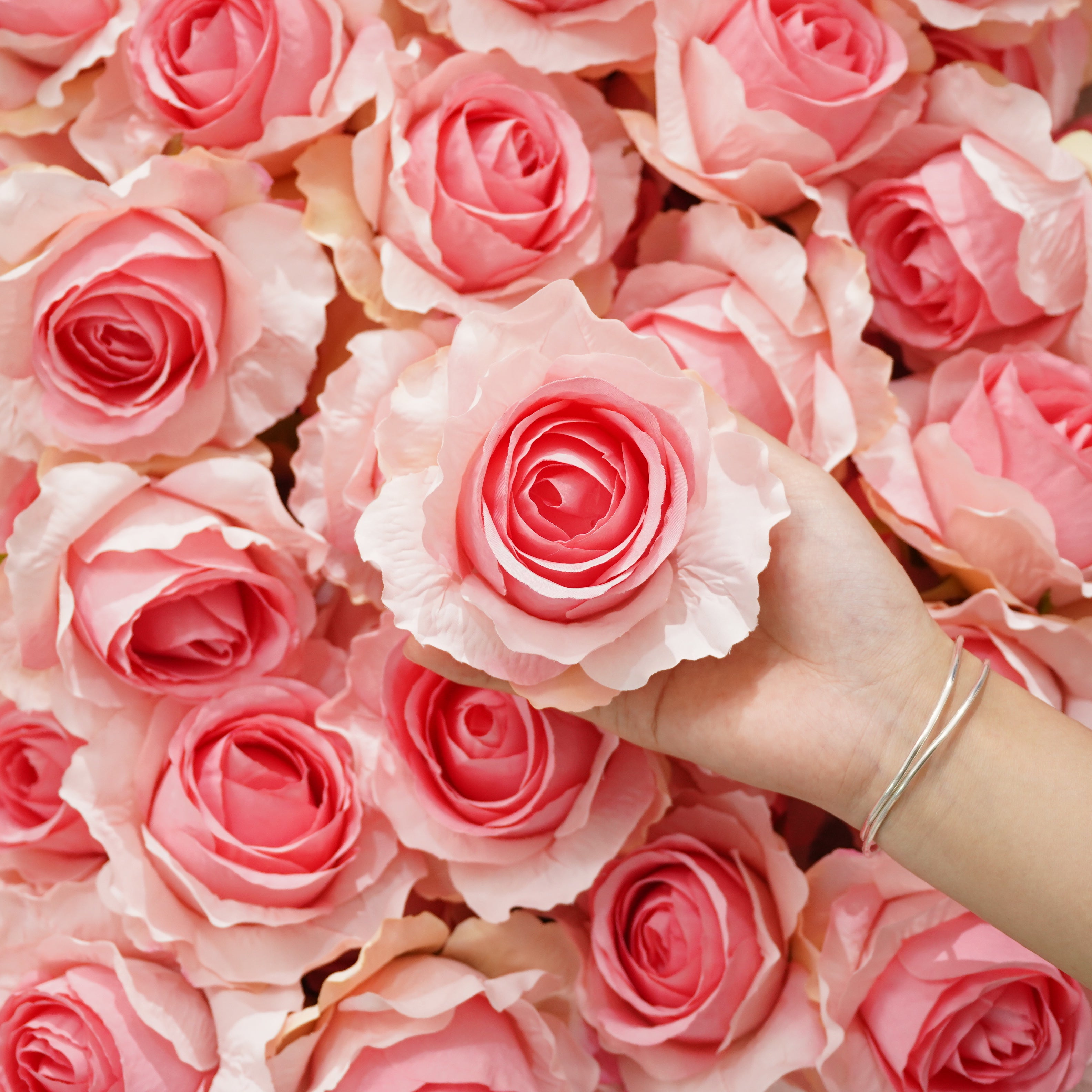 A8414 100pcs/lot Artificial Rose Flower Heads Material Wedding