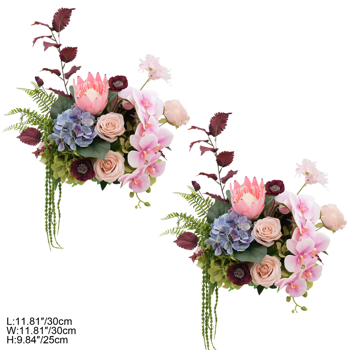 Fern green mixed silk flower table centerpiece