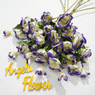 Faux lisianthus wedding reception decor
