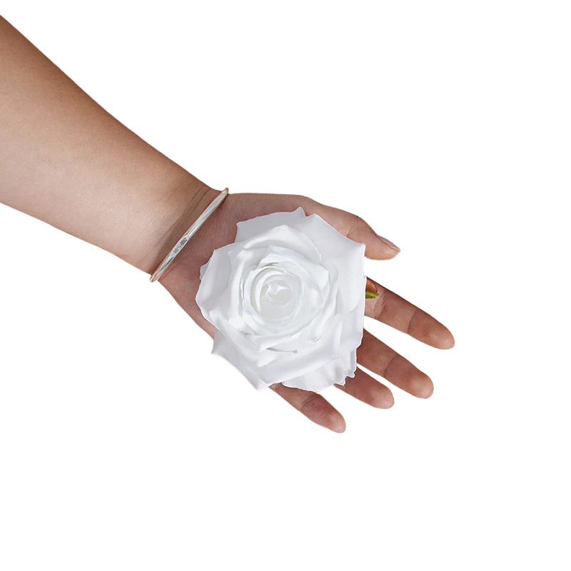 Cream white artificial rose bloom reception decor