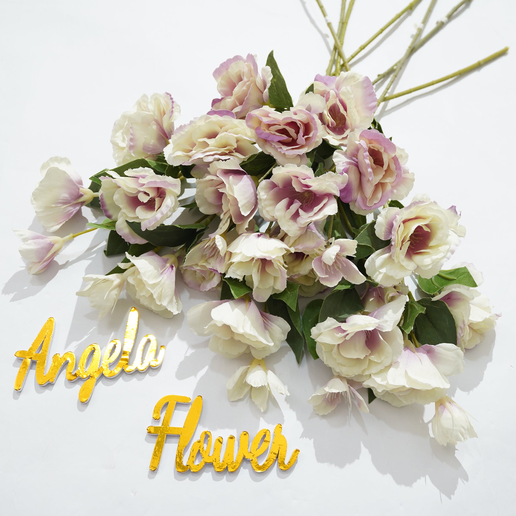 Blush silk lisianthus long stem fake bloom
