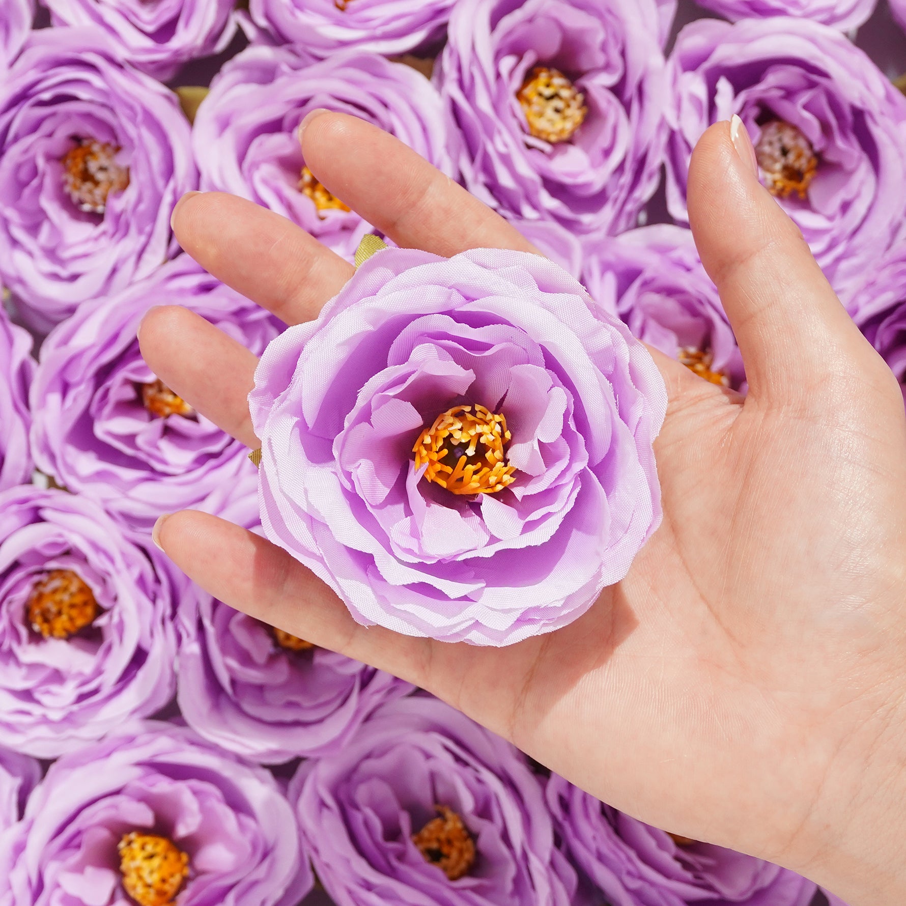 artificial rose heads DIY floral craft
