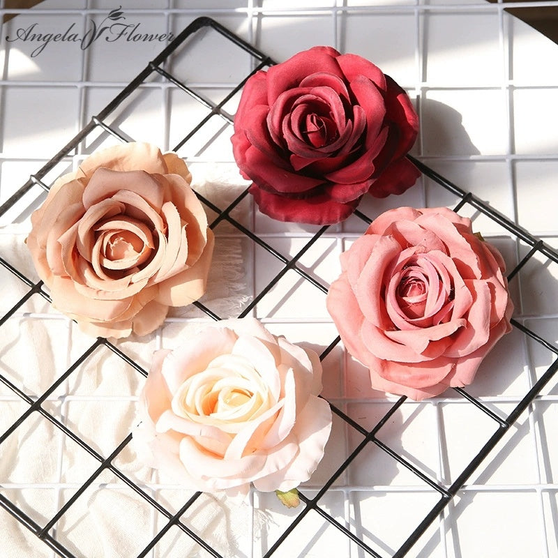 faux rose head for wedding decor