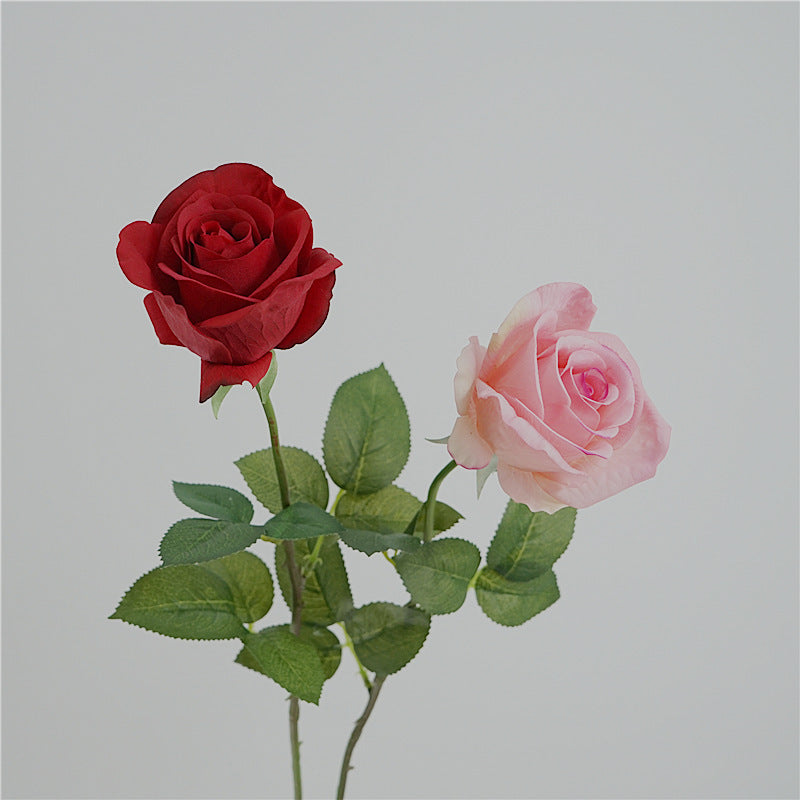 Pink artificial rose sprig