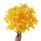 Orange silk lily artificial flower arrangement