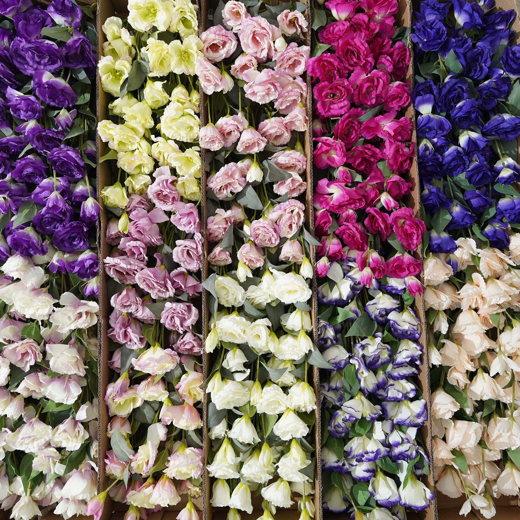 Light pink silk lisianthus for wedding decor
