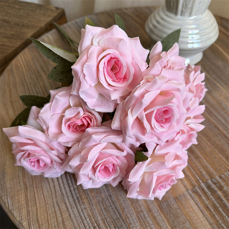 cream-champagne-silk-rose-bouquet-fake-roses-vintage-wedding-decor
