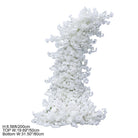 white faux blossom backdrop for bridal event decor