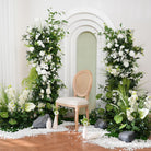 Rustic Green & White Faux Flower Arch Set