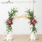hot‑pink‑wedding‑floral‑swag‑curtain‑flower

