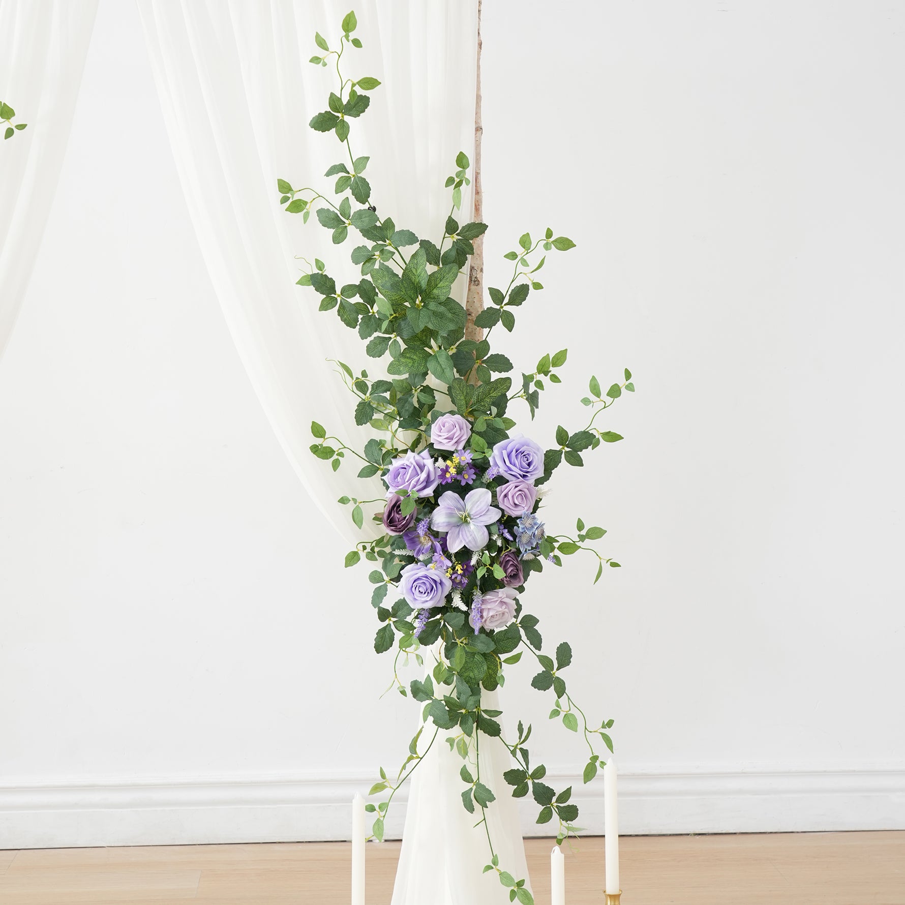 boho-purple-wedding-arch-floral-decor
