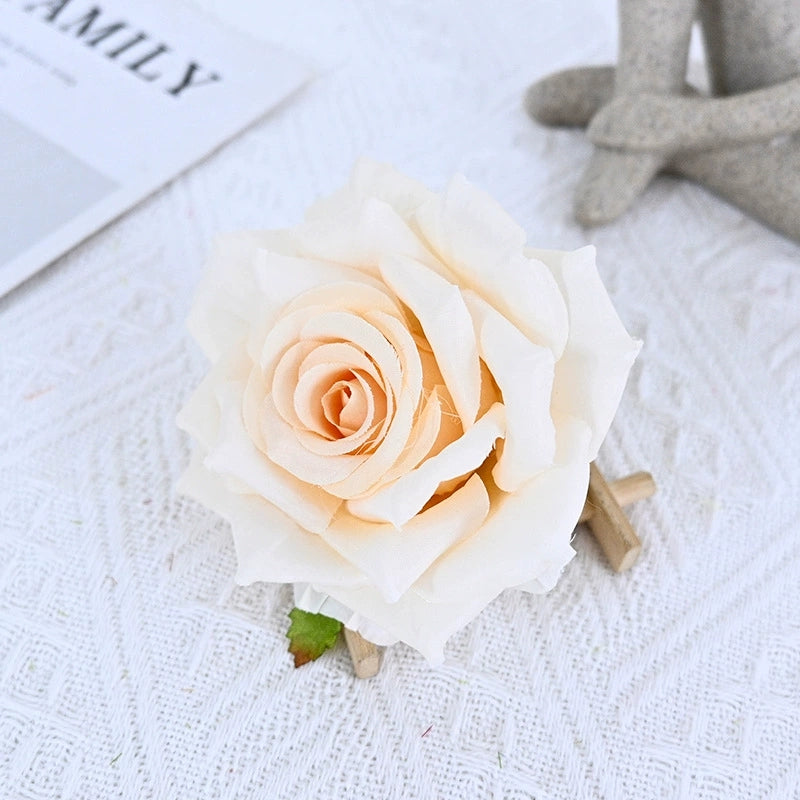 Pastel Artificial Rose Blooms for Handmade Floral Crafts