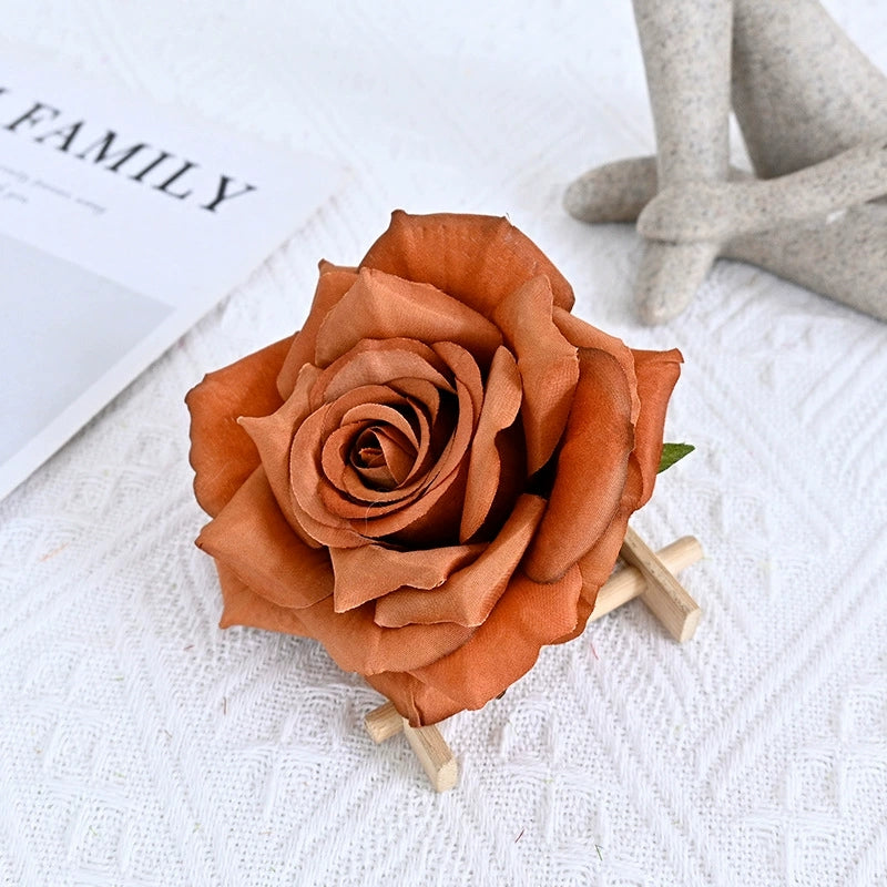 Realistic Silk Rose Flower Heads for DIY Wedding Bouquets