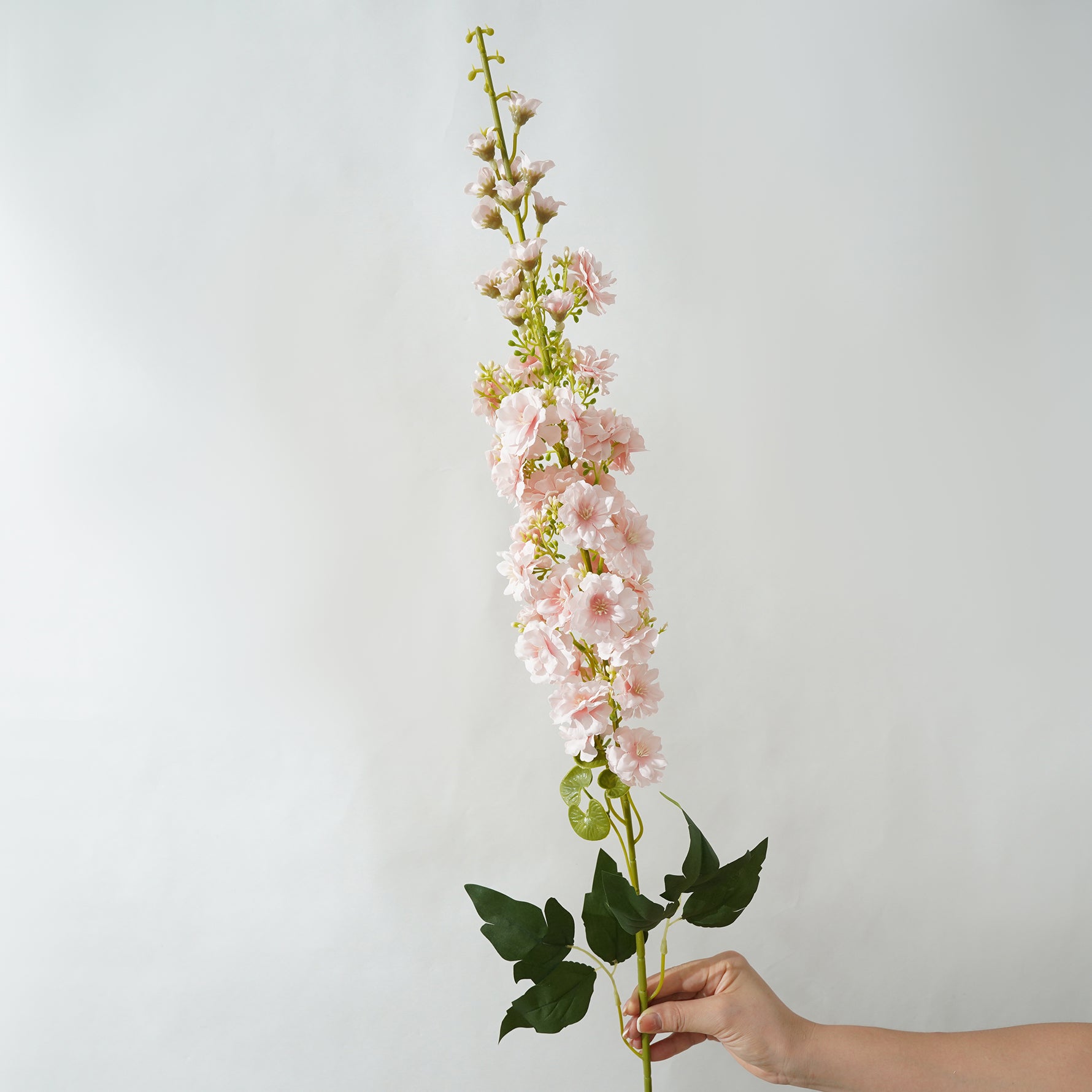 pastel‑pink‑fake‑larkspur‑branch‑wedding‑bouquet‑material