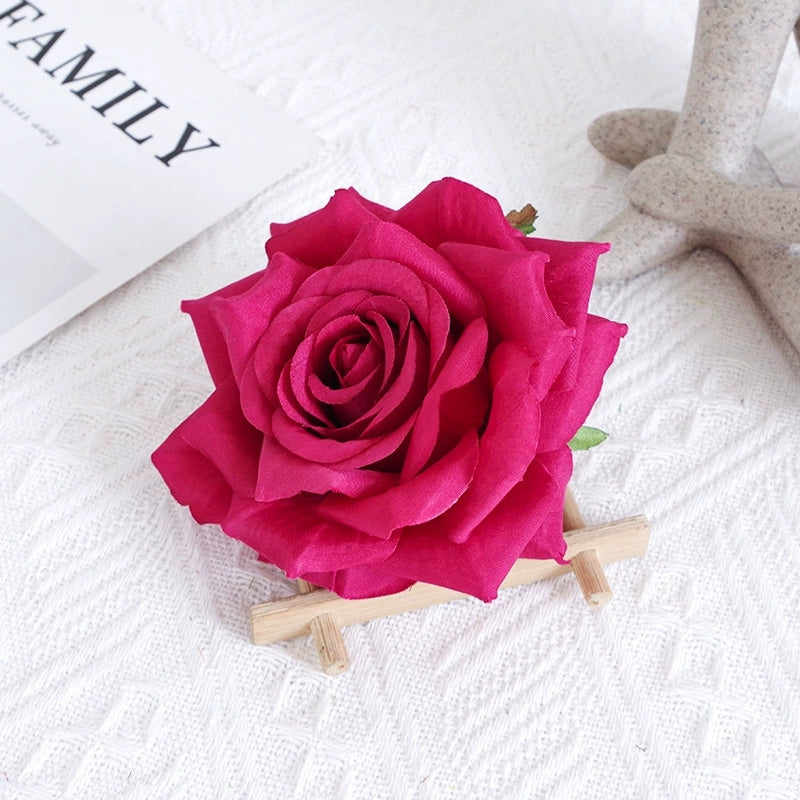 Artificial Open Rose Heads in Soft Romantic Colors