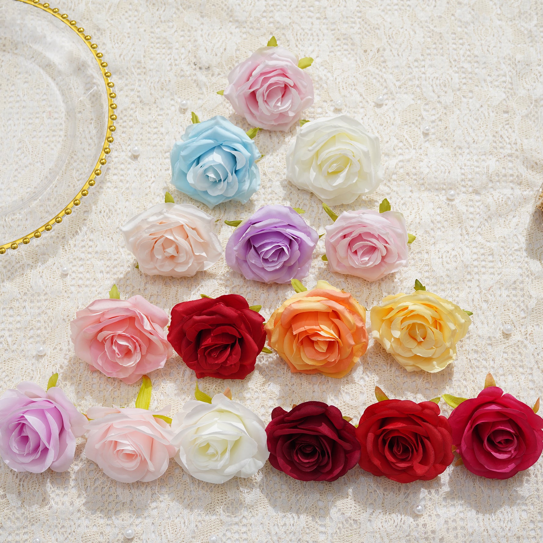 blush pink faux rose head 