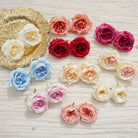 sky blue faux rose heads wedding centerpiece