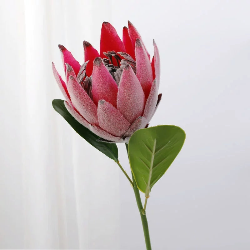 boho‑tropical‑fake‑king‑protea‑stem‑event‑decor
