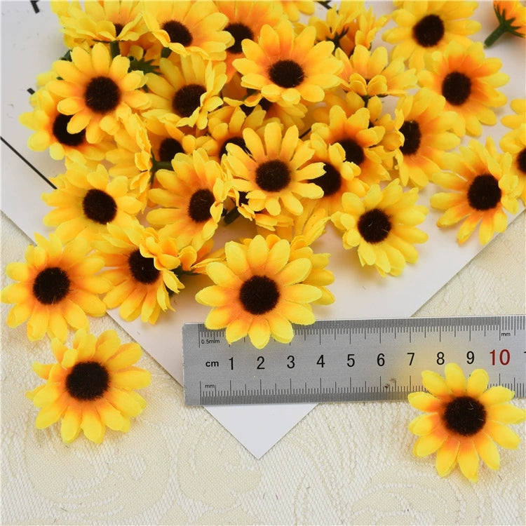 Artificial Small Sunflower Chrysanthemum Flower Heads for DIY Bouquet Making