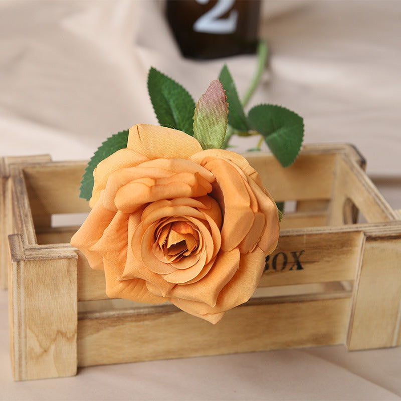 Peach tone faux rose branch