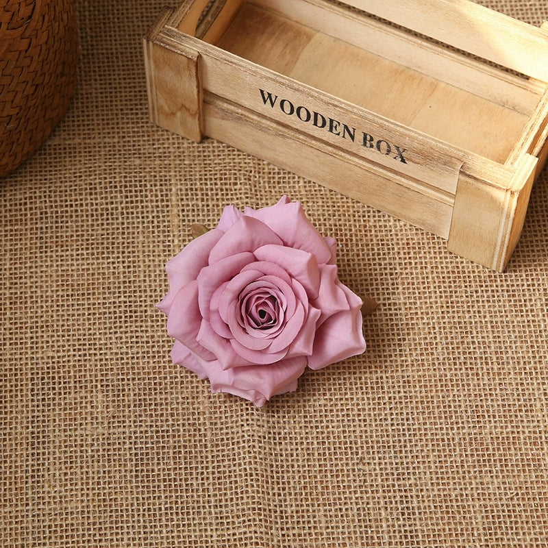 Silk rose flower head for wedding bouquet making