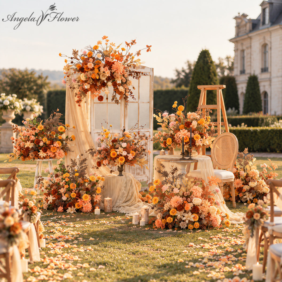 Autumn wedding hanging flower artificial fall floral arrangement