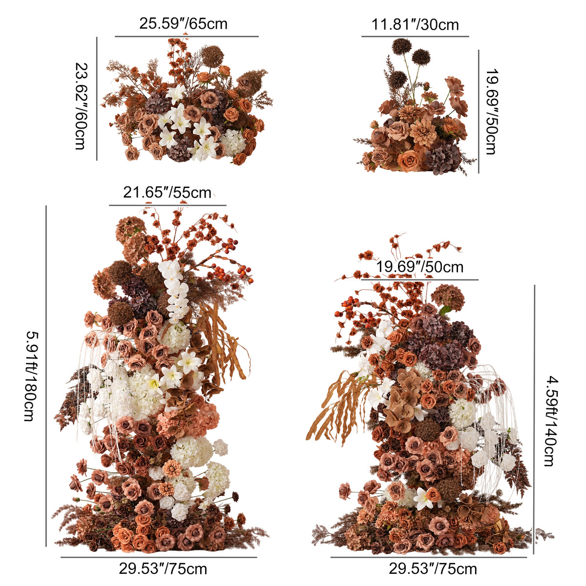 warm earth tone wedding table floral centerpiece