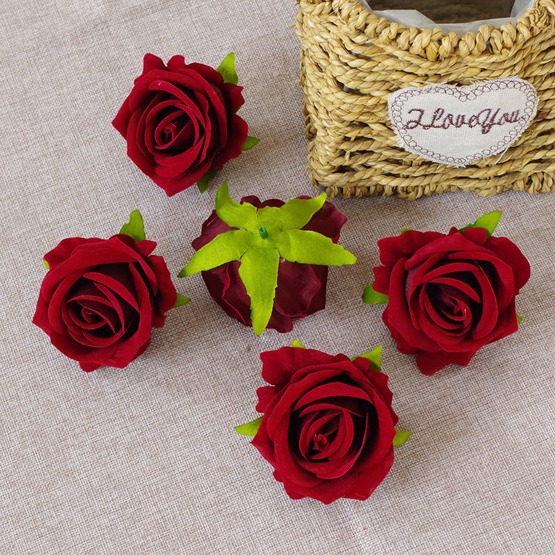 dark_burgundy_rose_head_diy_craft