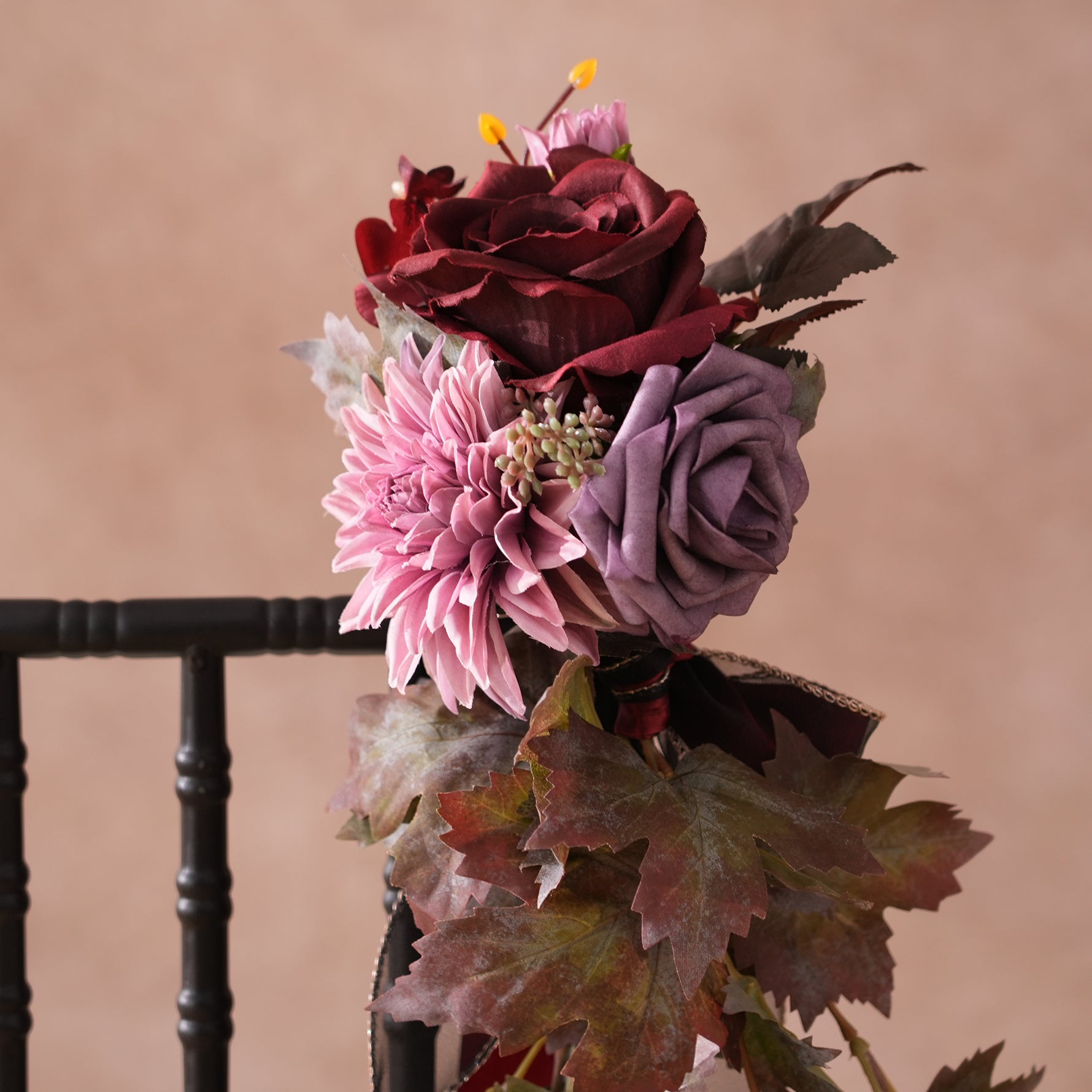 Eleonore（flower） Pink Flower With Greenery Arrangement Wedding Horn Arch Decor