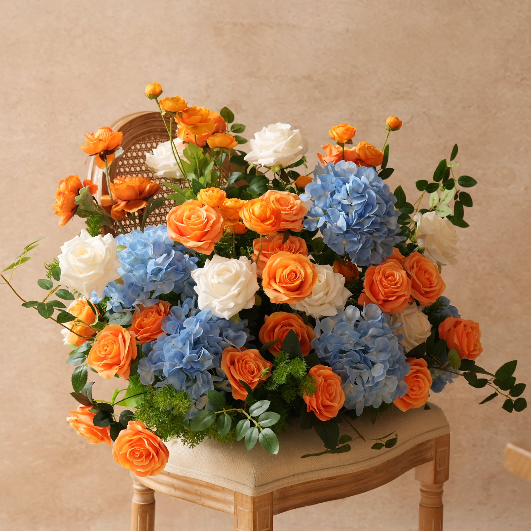 専用です♡オランジェ Orange Rose Blue Hydrangea Hanging Flower Window Display Wedding