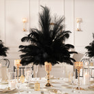 Voluminous ostrich plume feather table decoration for gala and event styling