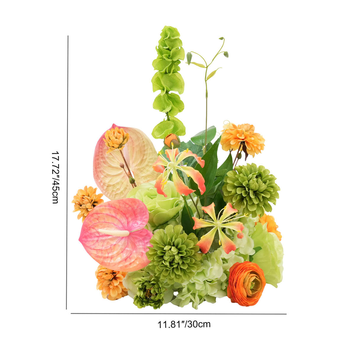 vivid‑coral‑mixed‑faux‑flowers‑table‑decor‑for‑summer‑wedding‑reception
