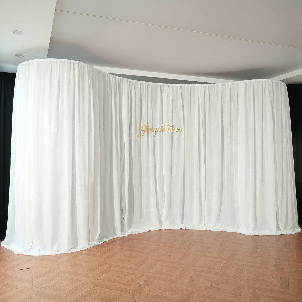 curved metal backdrop frame decor