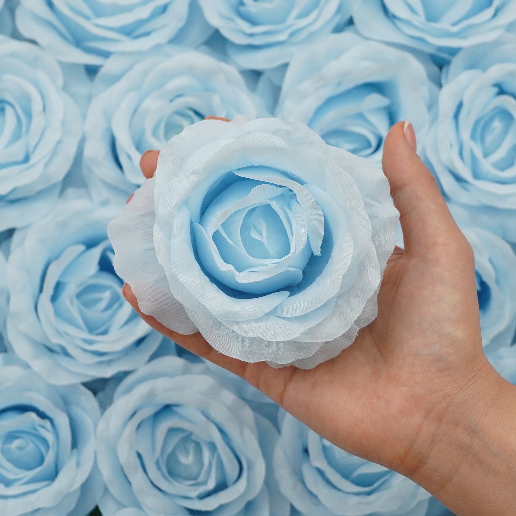 Premium silk rose heads with realistic layered petals