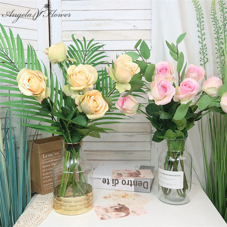 Faux rose branch wedding decor