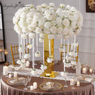 White Artificial Rose Hanging Centerpiece for Wedding Table Decor