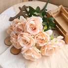 Burgundy artificial rose bouquet event decor