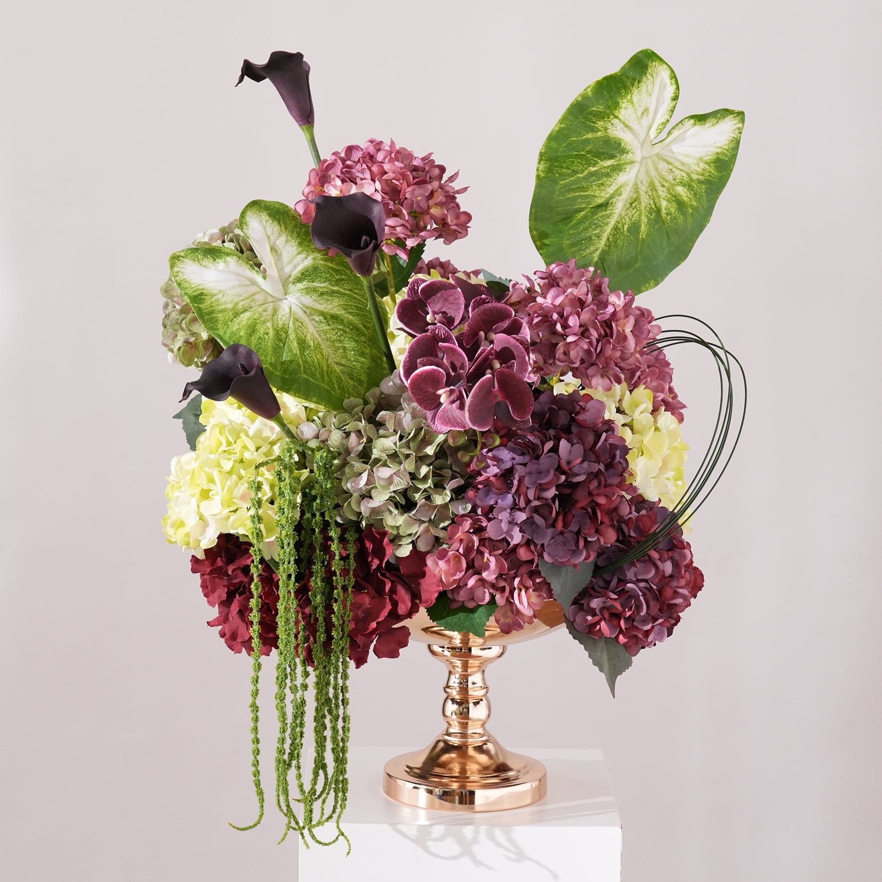 Moody Tone Artificial Hydrangea Orchid Table Flowers
