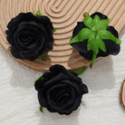 Mixed variety black rose flower heads collection