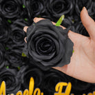 Silk black rose bloom close up detail shot