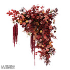 burgundy and champagne wedding arch flowers