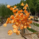 Orange artificial lantern flower branch
